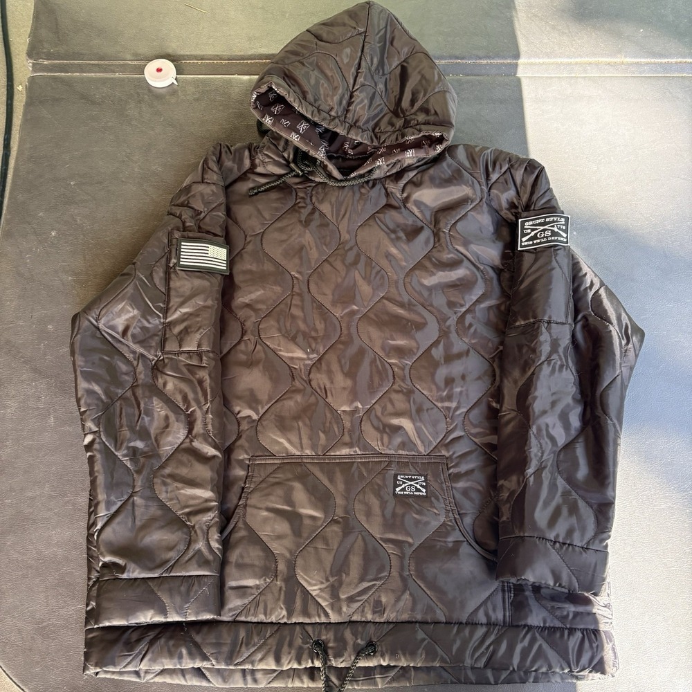 Grunt Style This We'll Defend 1776 Men's XXL  Black Quilted Jacket Pullover